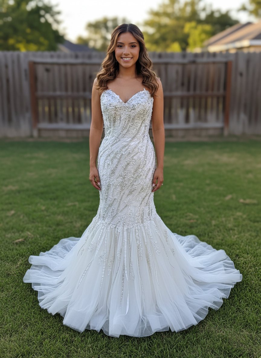 Crystal Beaded Mermaid, Garden Look