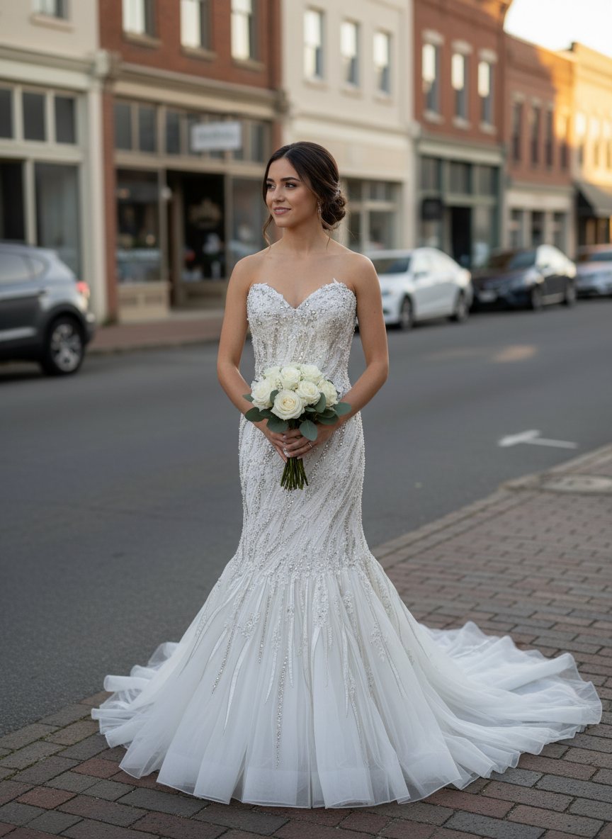 Crystal Beaded Mermaid, Evening Street Look